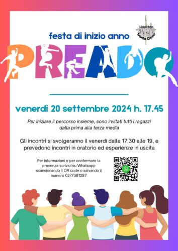 Venerdì 20 settembre - Festa di inizio anno PREADO